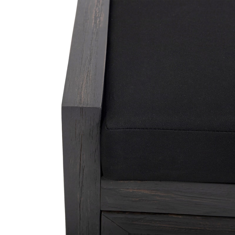 Cantebella Modern Acacia Wood Storage Bench with Cushion by Christopher Knight Home