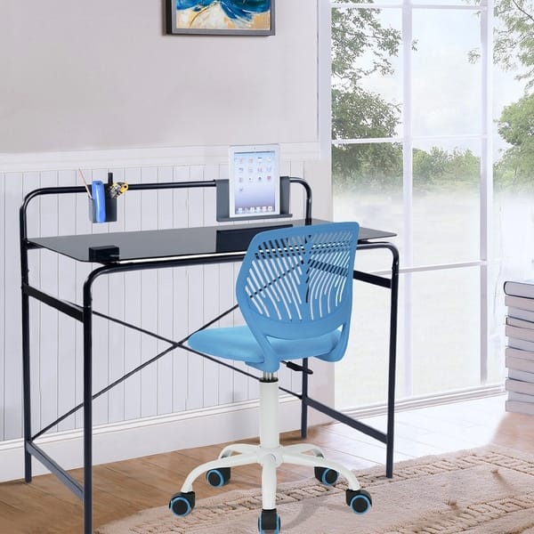 Shop Furniture R Office Writing Table Computer Desk Glass Top On