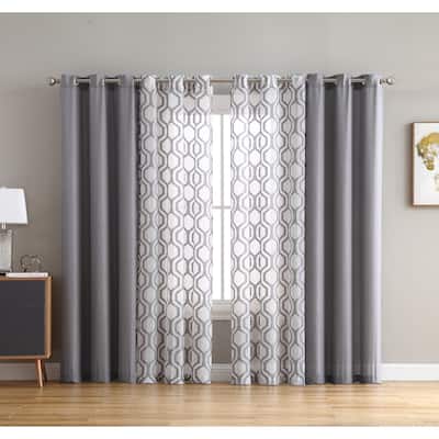 VCNY Home Auckland 4-Piece Sheer Curtain Panel Set