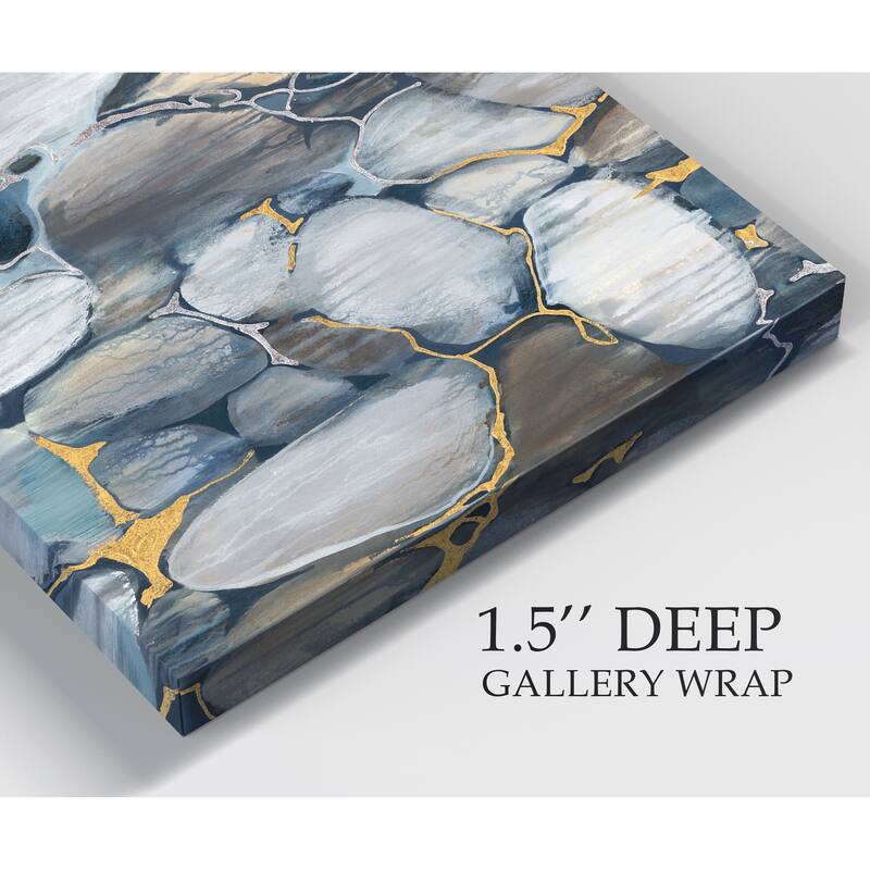 Geometric Blues -Gallery Wrapped Canvas Set
