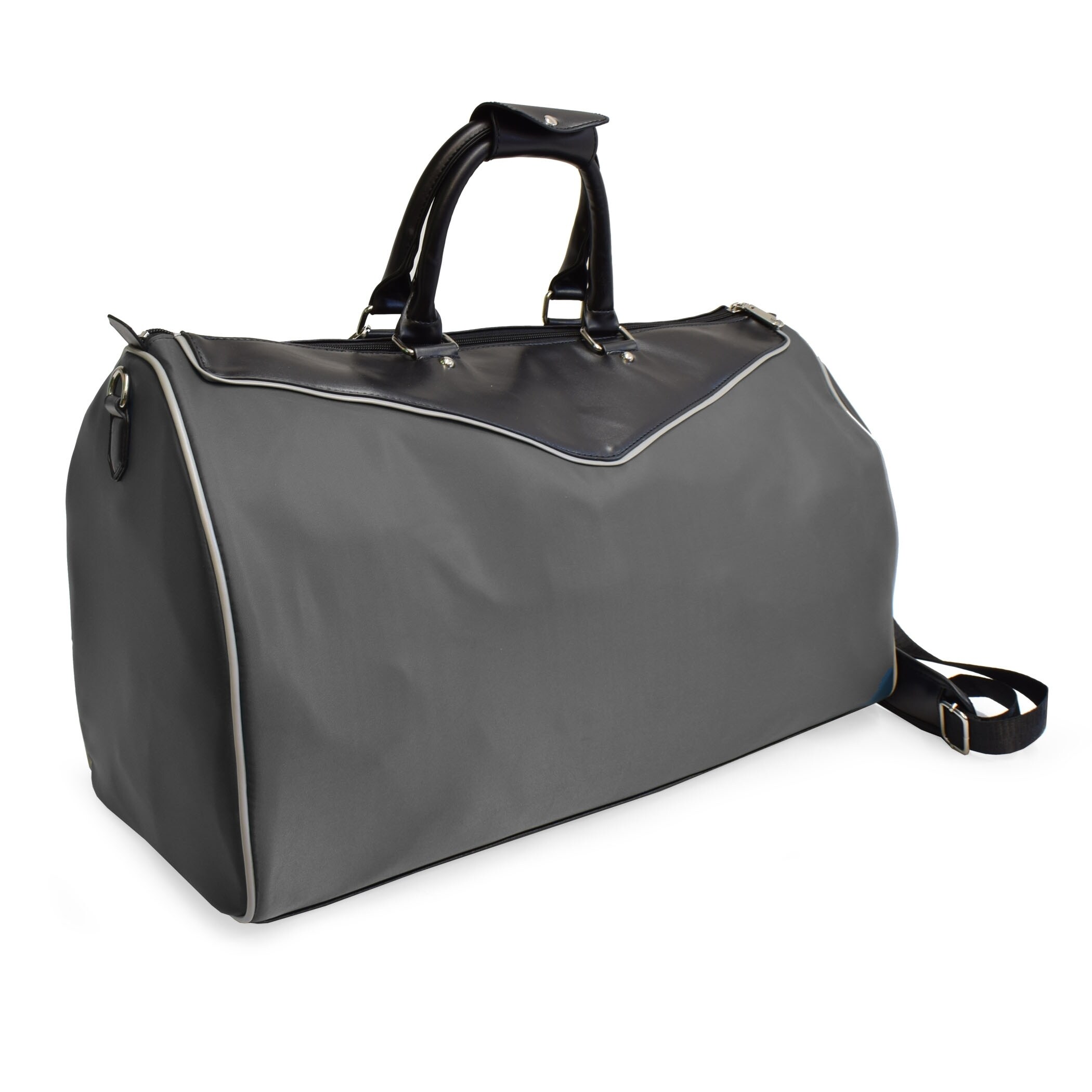 Adrienne Vittadini 22 Inch Pleated Front Pocket Travel Duffel Bag Weekender Overstock 28795593
