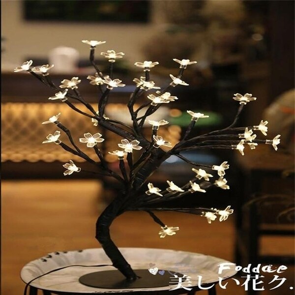 Shop LED Cherry Blossom Crystal Star Desk Top Bonsai Tree