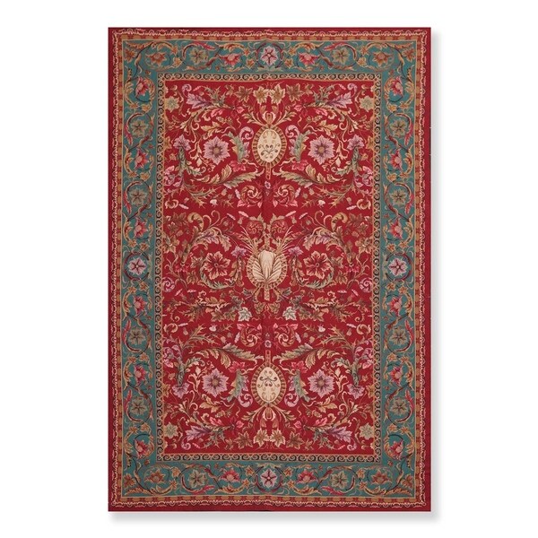 Traditional Wool Hand Woven French Aubusson Needlepoint Area Rug (5'9"x8'9") - 6'5" x 9'8"