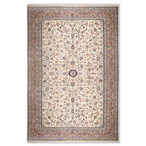 Persian Oriental Area Rug Hand-Knotted Wool Traditional (12'1"x18'1") - 10'3" x 13'11"