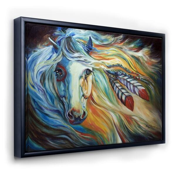 Shop Designart Breaking Dawn Indian War Horse Cottage Framed
