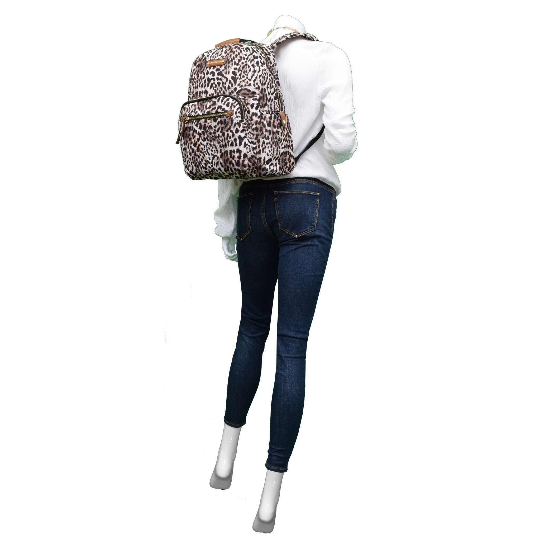 adrienne vittadini leopard backpack