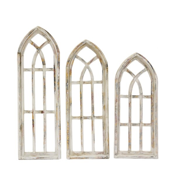 Set Of 3 Gothic Church Window - N/A