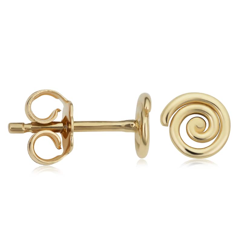 14k Yellow Gold Polished Twirl Stud Earrings