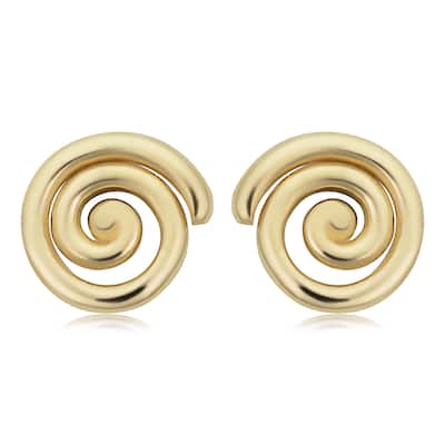 14k Yellow Gold Polished Twirl Stud Earrings