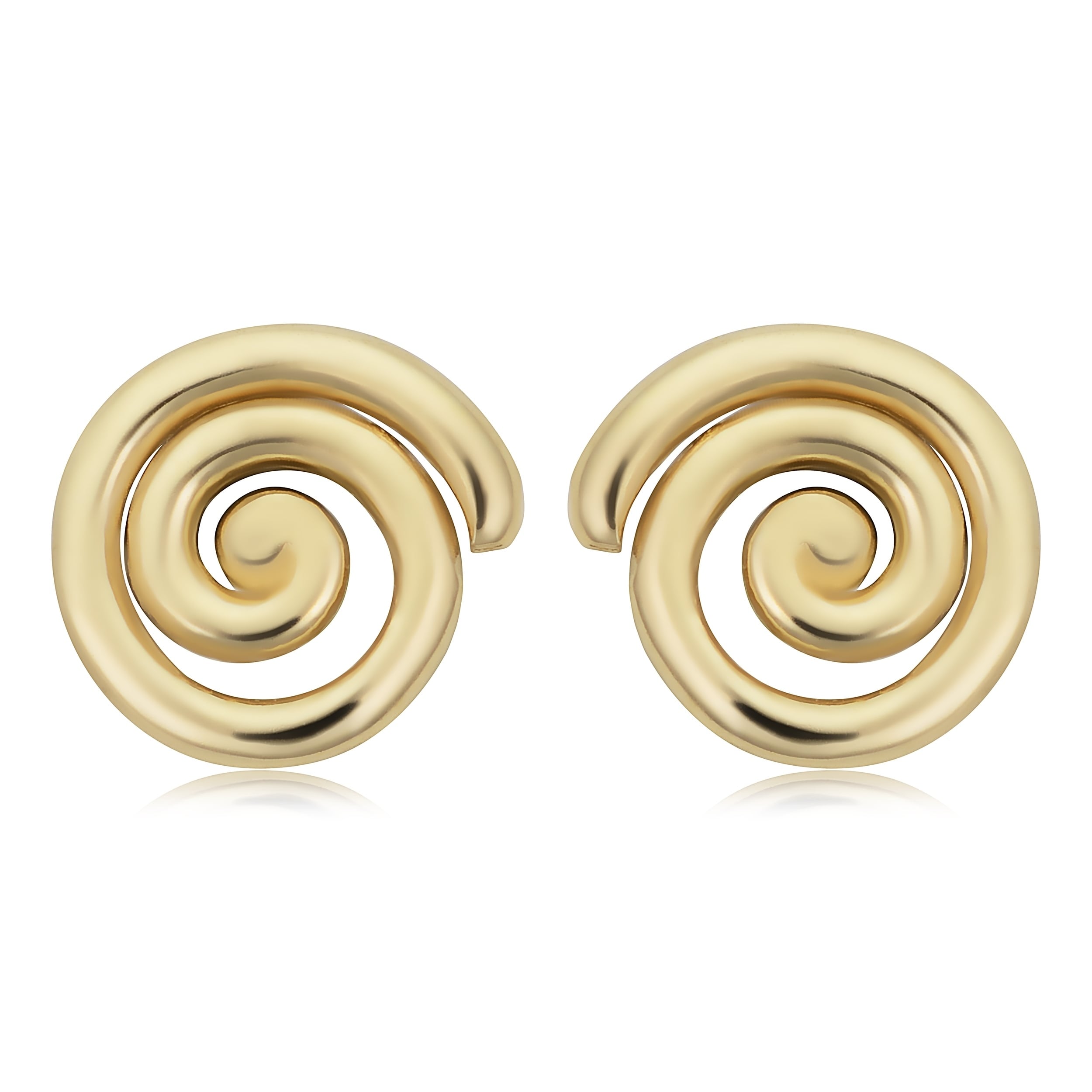 Au Naturale 14k Yellow Gold Polished Twirl Stud Earrings