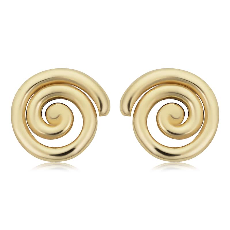 14k Yellow Gold Polished Twirl Stud Earrings