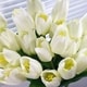 preview thumbnail 6 of 10, Enova Home Artificial 3 Pack Silk Tulips Fake Flowers Arrangement in Clear Glass Vase with Plastic Pearl for Home Wedding Decor