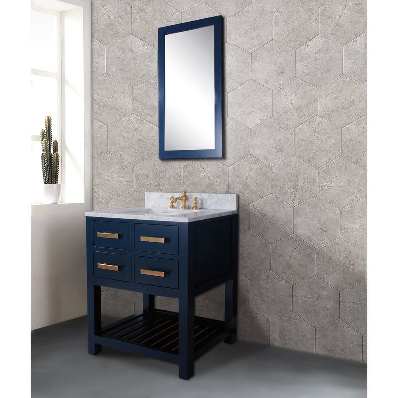 30 Inch Monarch Blue Single Sink Bathroom Vanity From The Madalyn Collection