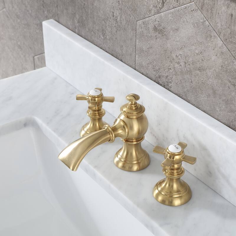 Madison 36-inch Blue Single Sink Carrara White Marble Vanity