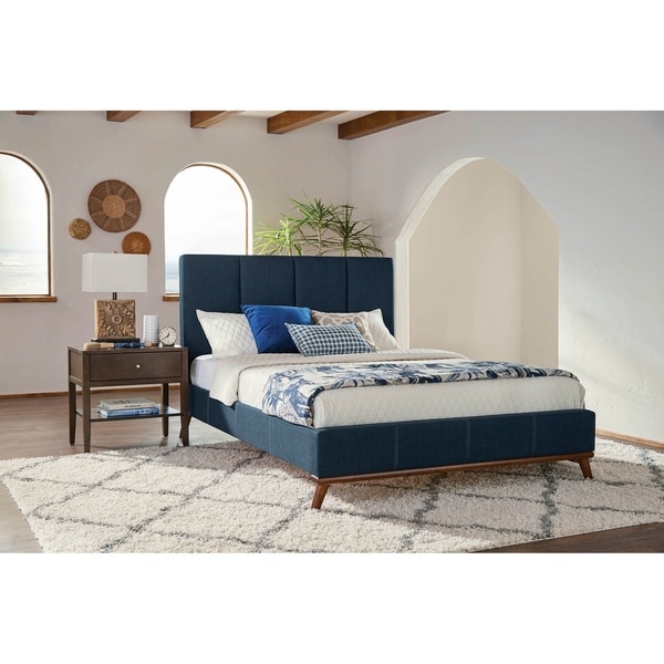 Alden Blue 2-piece Upholstered Bedroom Set with Nightstand