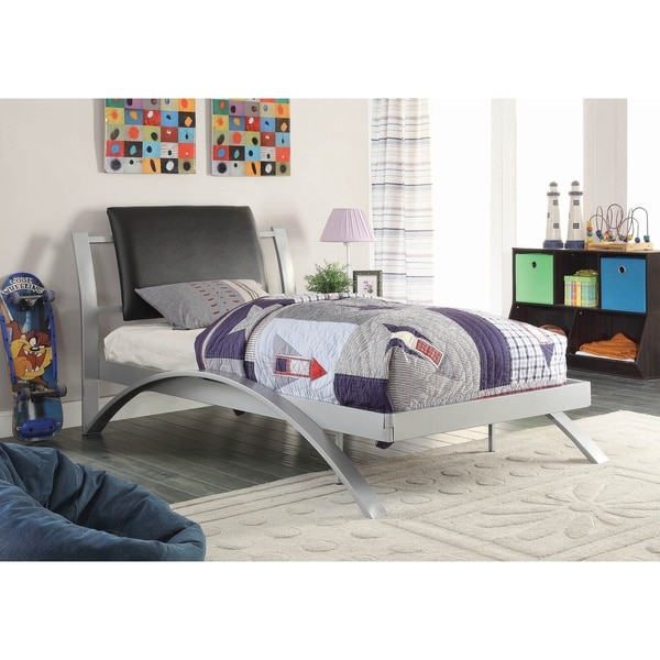 Asher Silver and Black 2-piece Upholstered Bedroom Set with Chest. Opens flyout.