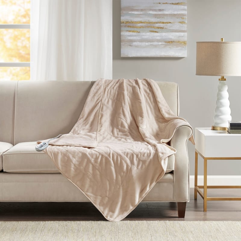 Beautyrest Plush Heated Throw with Foot Pocket