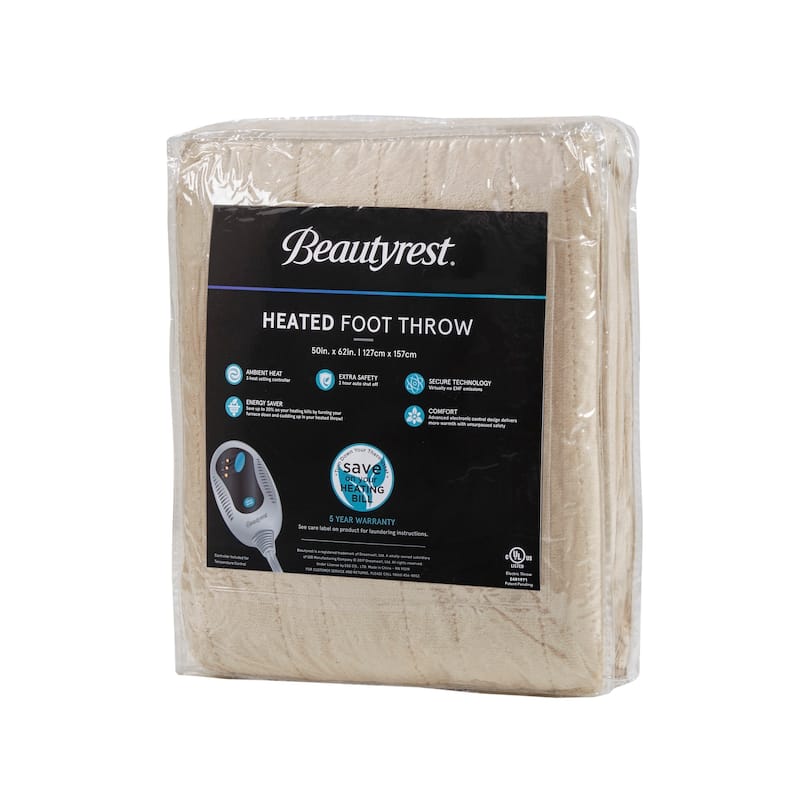 Beautyrest Plush Heated Throw with Foot Pocket