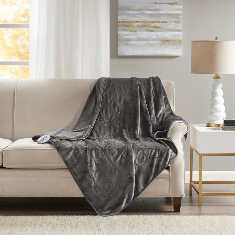 Beautyrest Plush Heated Throw with Foot Pocket