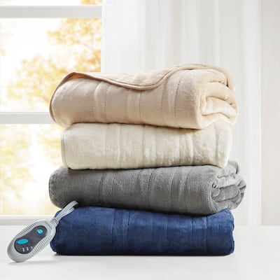 Beautyrest Plush Heated Throw with Foot Pocket