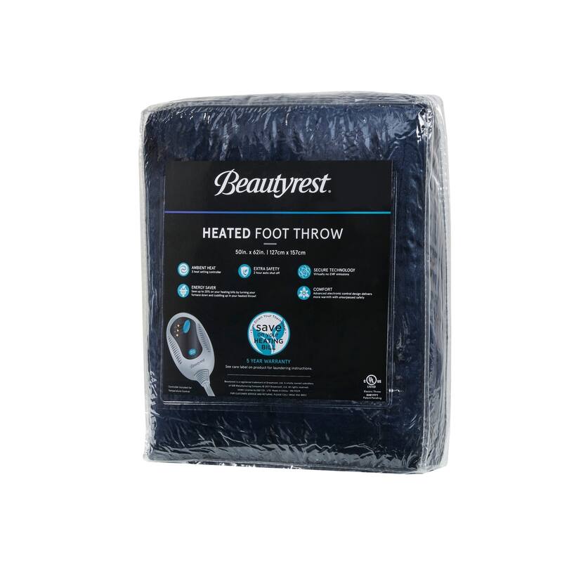 Beautyrest Plush Heated Throw with Foot Pocket
