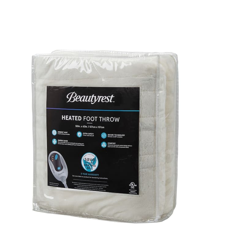 Beautyrest Plush Heated Throw with Foot Pocket