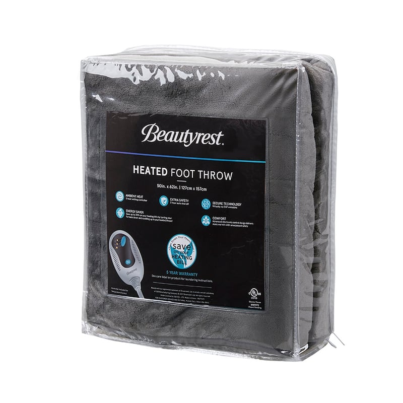 Beautyrest Plush Heated Throw with Foot Pocket