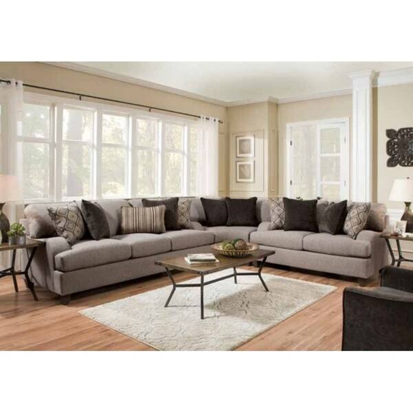 Shop Acme Cantia Sofa In 2 Tone Gray Fabric Free Shipping Today