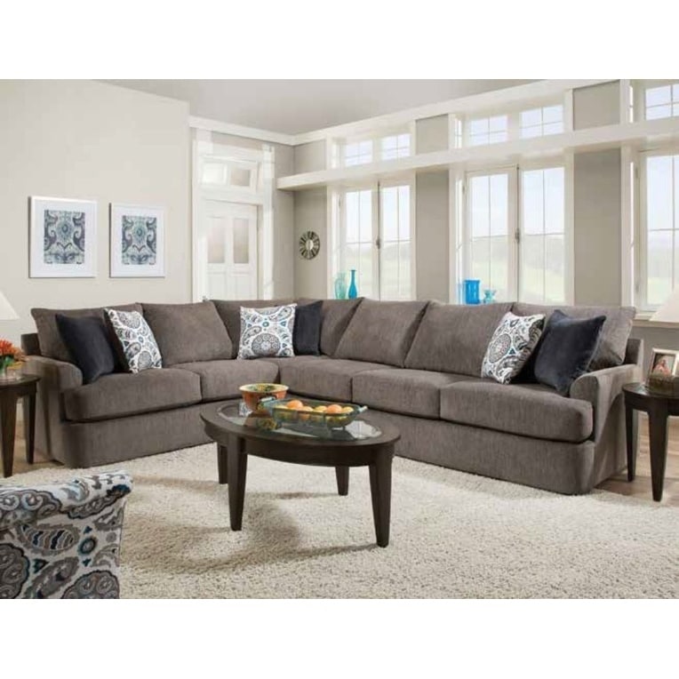 Acme Firminus Sectional Sofa In 2 Tone Brown Chenille Acme Firminus Sectional Sofa In 2