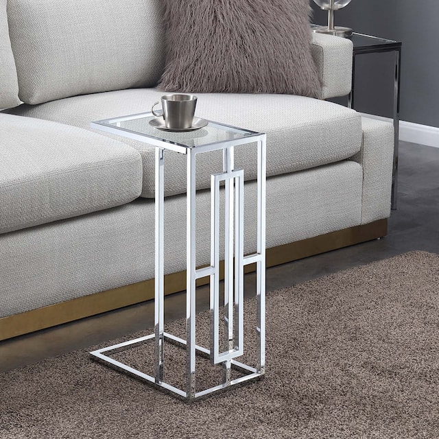 Silver Orchid Adams Square Chrome CEnd Table Overstock 28819712