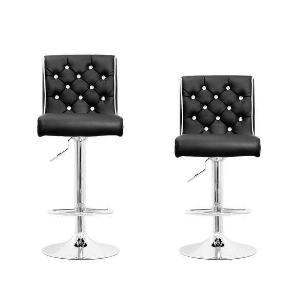 Best Master Furniture Stud Tufted Swivel Bar Stools (Set of 2)