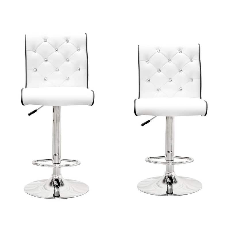 Best Master Furniture Stud Tufted Swivel Bar Stools (Set of 2)