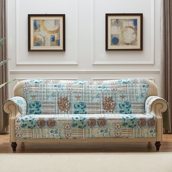 Greenland Home Fashions Key West Furniture Protector, Seafoam, Sofa