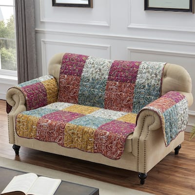 Porch & Den Merritt Spice Color Paisley Loveseat Protector