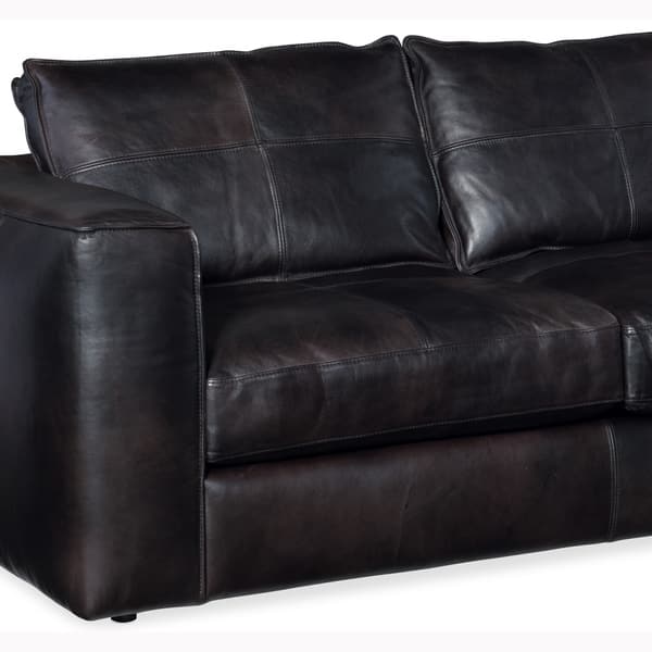 Laude Distressed Black Leather Sofa Chair And Storage Laude Distressed Black Leather