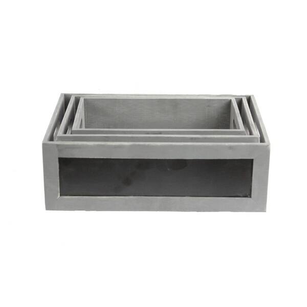 Shop Grey Chalkboard Decorative Set Of 3 Rectangle Storage Gift