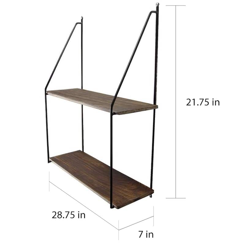 Porch & Den Boxwood Wooden 2-tier Floating Shelves