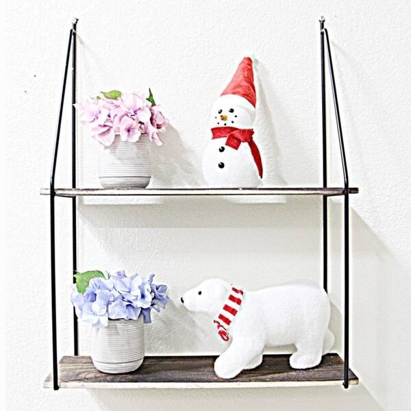 Porch & Den Boxwood Wooden 2-tier Floating Shelves