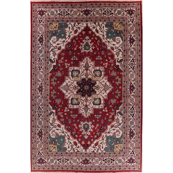 Palace Geometric Indo Heriz Serapi Oriental Hand-Knotted Wool Area Rug - 17'8" x 11'10"