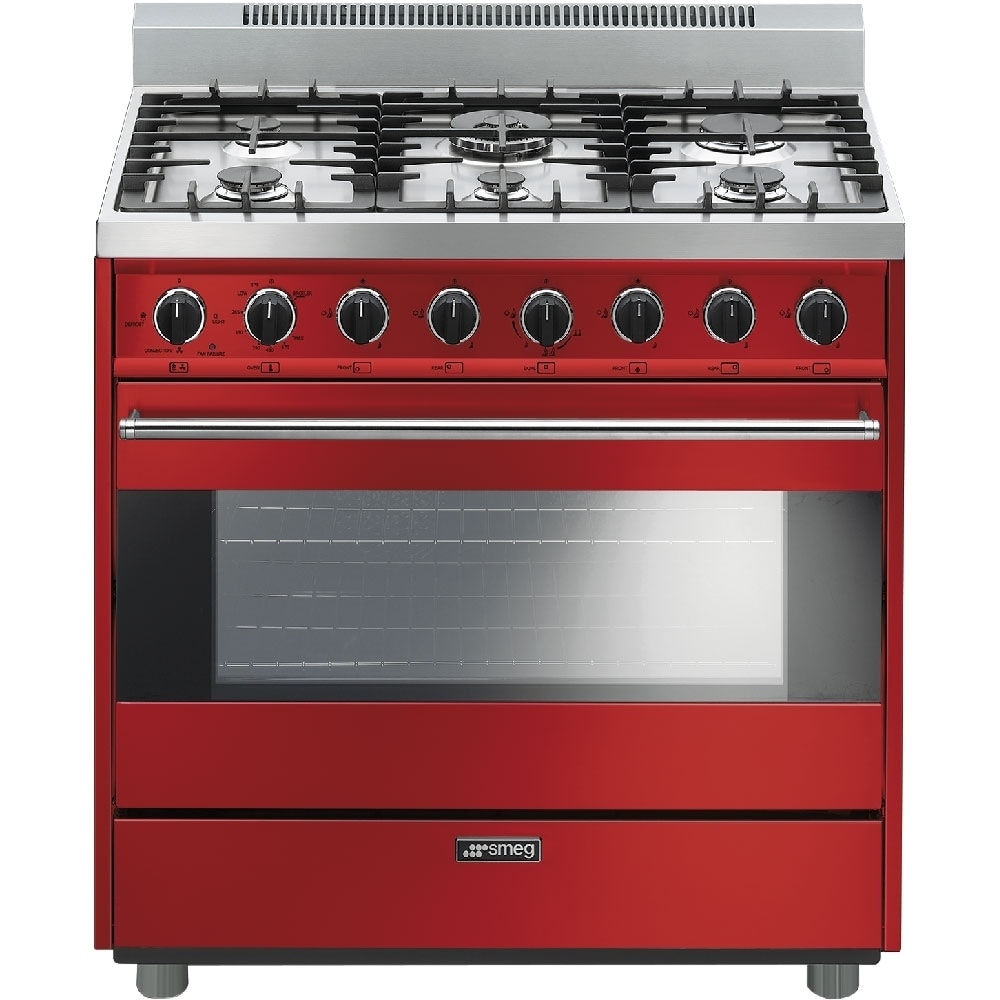 Smeg Free Standing Gas Range 36 Inches Red