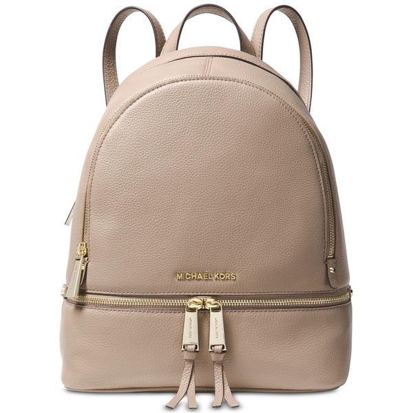 michael michael kors rhea zip logo pebble leather backpack