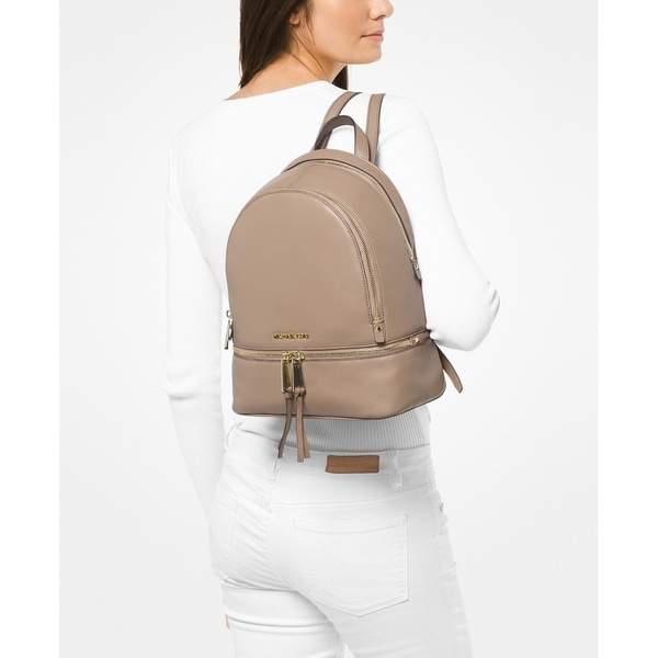 rhea zip small pebble leather backpack
