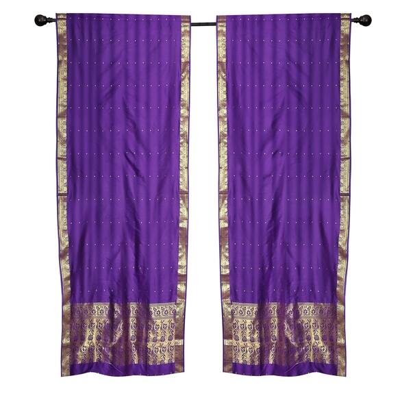 Shop 2 Boho Purple Indian Sari Curtains Rod Pocket Window Panels