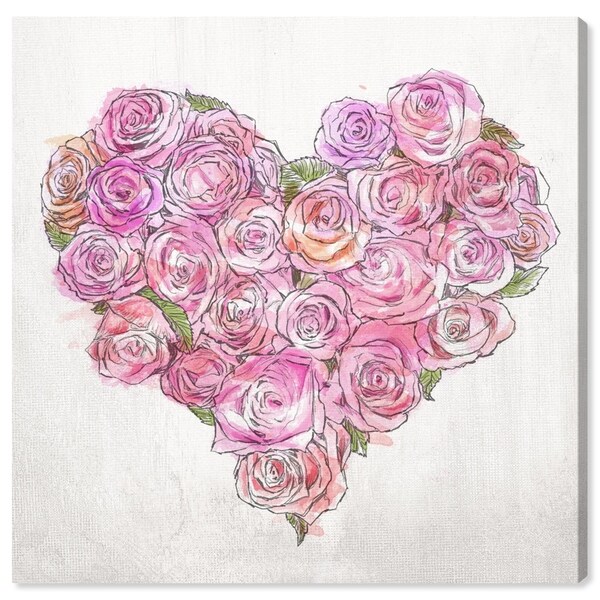 Oliver Gal 'Heart of Roses' Floral and Botanical Wall Art Canvas