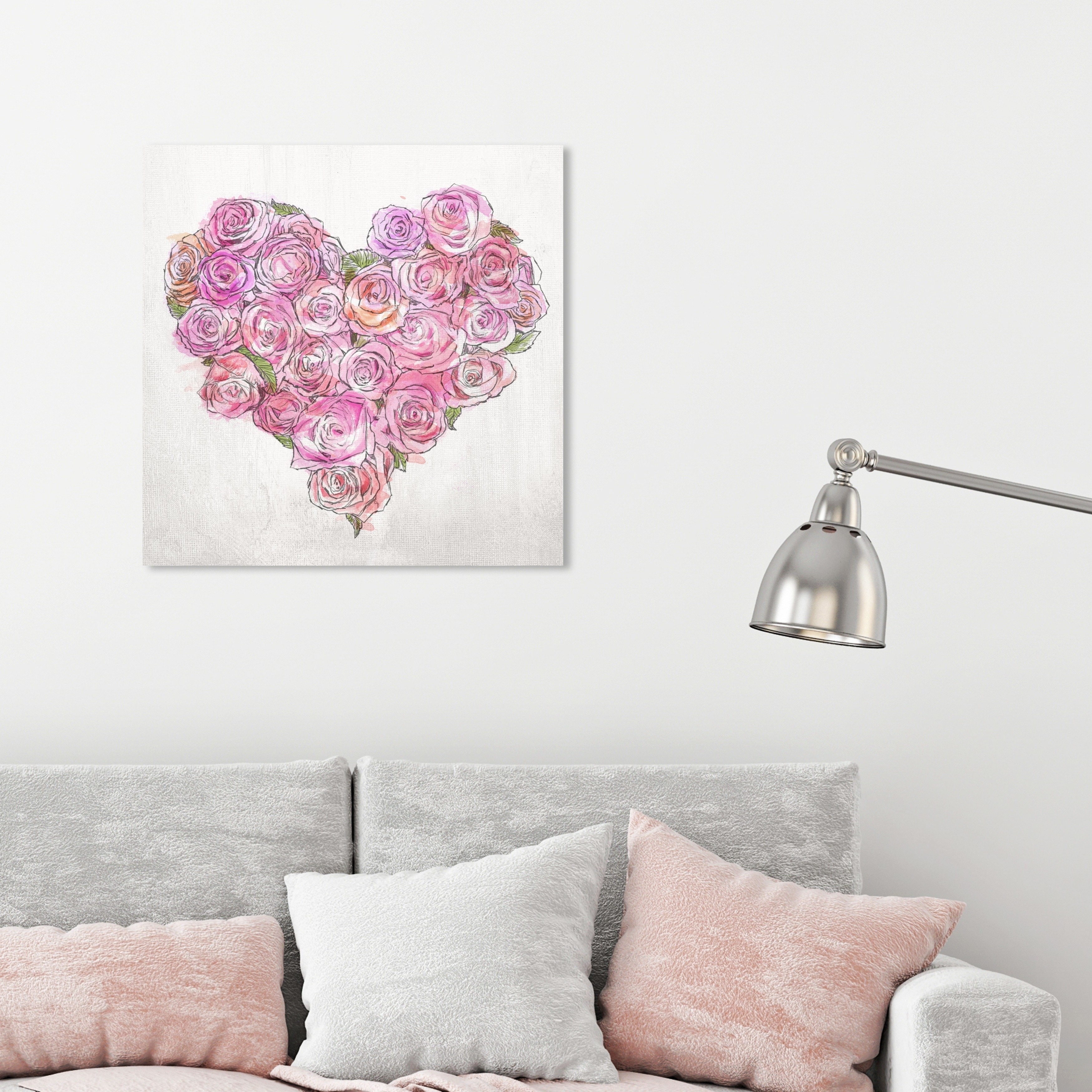 Oliver Gal 'Heart of Roses' Floral and Botanical Wall Art Canvas Print