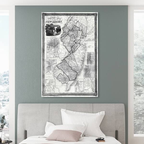 Oliver Gal 'squire's Map of New Jersey 1836' Maps and Flags Wall Art ...