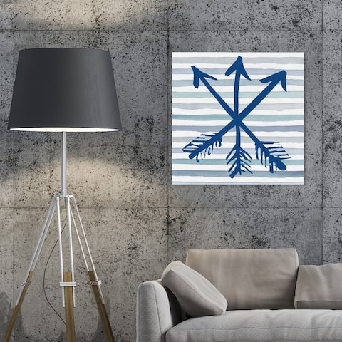 Oliver Gal 'Blue Arrows' Symbols and Objects Wall Art Canvas Print - Blue