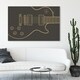 preview thumbnail 9 of 9, Oliver Gal 'Guitar One' Music and Dance Wall Art Canvas Print - Black, Gold 54 x 36