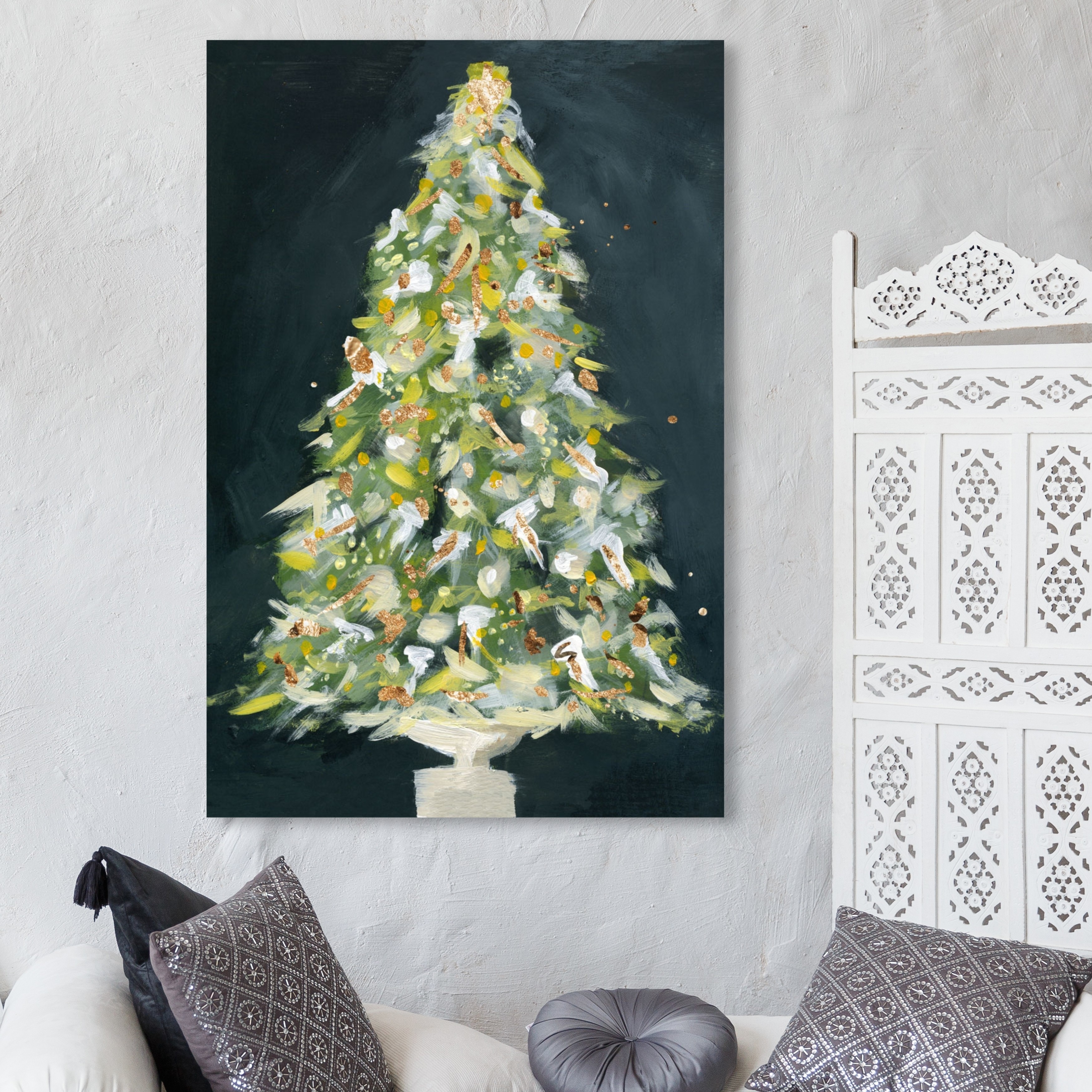 Oliver Gal 'Christmas Tree 2' Holiday and Seasonal Wall Art Canvas Print  Green, White Bed Bath  Beyond 28844846