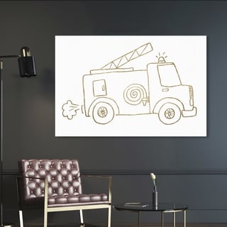 Oliver Gal 'Fire Truck' Transportation Wall Art Canvas Print 